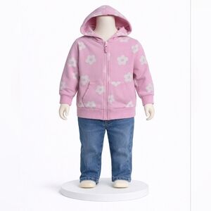 adidas Kids Pink Floral Hoodie